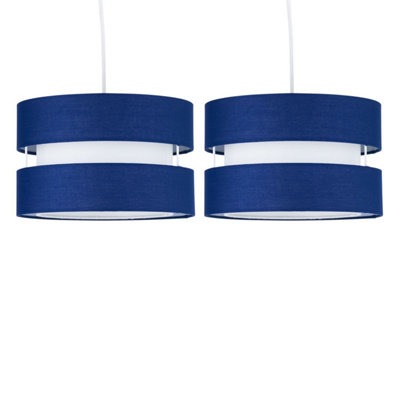 First Choice Lighting Set Of  2 BenniNavy Blue 26Cm Pendant Shades from B&Q
