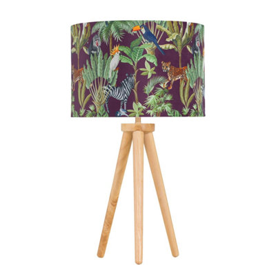 First Choice Lighting VoyageLight Oak Table Lamp Or Bedside Light With Safari Shade from B&Q
