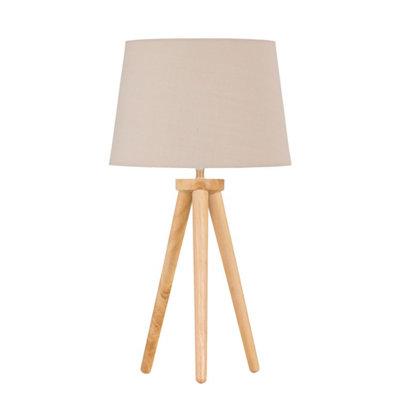 First Choice Lighting VoyageLight Oak Table Lamp Or Bedside Light With Natural Shade from B&Q
