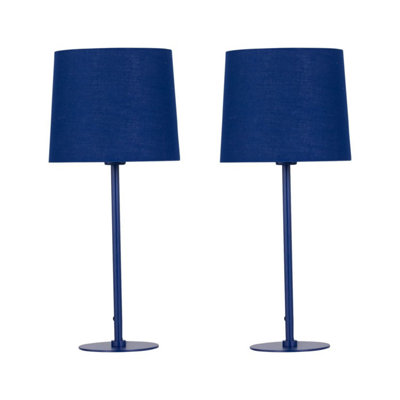First Choice Lighting ColoursSet Of 2 Navy Blue 40Cm Lamps from B&Q