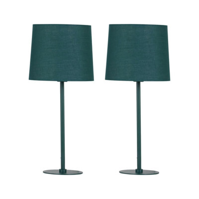 First Choice Lighting ColoursSet Of 2 Dark Green 40Cm Lamps from B&Q