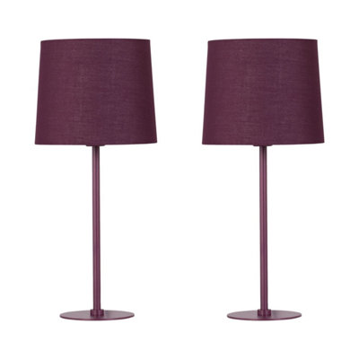 First Choice Lighting ColoursSet Of 2 Burgundy 40Cm Lamps from B&Q