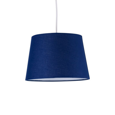 First Choice Lighting Navy Blue Cotton 23Cm Tapered Cylinder Pendant Or Lamp Shade from B&Q