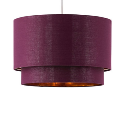 First Choice Lighting KozyBurgundy And Gold 30Cm Pendant Shade from B&Q