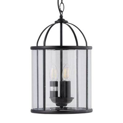First Choice Lighting AliciaBlack 3 Light Lantern Style Pendant from B&Q