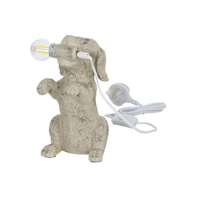 First Choice Lighting RufusNatural Dog Table Lamp from B&Q