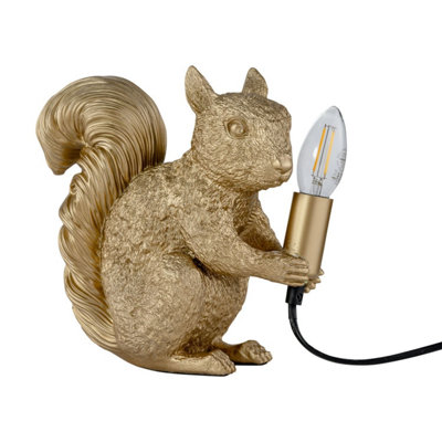 First Choice Lighting SquirrelGold Squirrel Table Lamp from B&Q