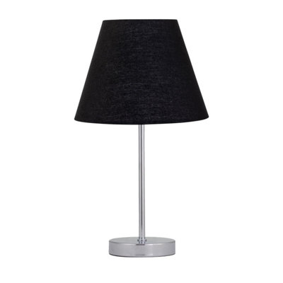 First Choice Lighting Chrome Touch Operated Table Lamp With Black Shade from B&Q