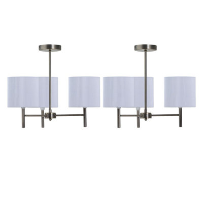 First Choice Lighting Set Of 2 BreaAntique Brass Light Fittings With White Pleated Shades from B&Q