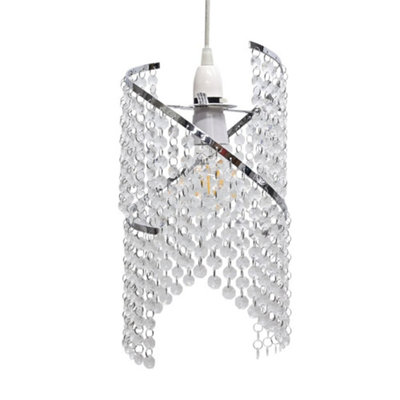 First Choice Lighting Light First Choice Ing Canna - Twist Jewelled Pendant Shade 41Cm