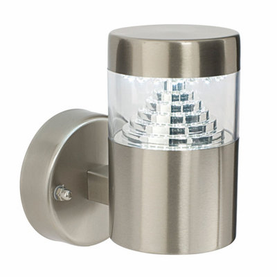 First Choice Lighting PyramidStainless Steel Led Outdoor Wall Light from B&Q