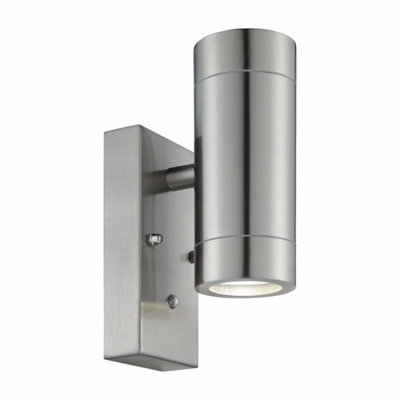 First Choice Lighting BlazeStainless Steel Outdoor Up Down Photocell Sensor Wall Light from B&Q