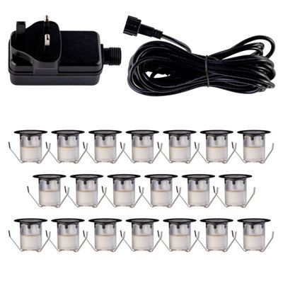 First Choice Lighting Set Of 2030mm Black Ip67 Cool White Led Decking Kit from B&Q