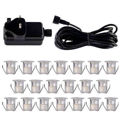 First Choice Lighting Set Of 2030mm Stainless Steel Ip67 Cool White Led Decking Kit from B&Q