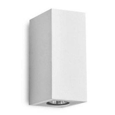 First Choice Lighting KubeWhite Plaster Gu10 Wall Light from B&Q