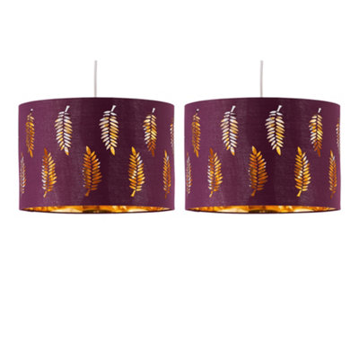 B&Q -  Set Of 2 FernBurgundy Cut Out 25Cm Pendant Lightshades