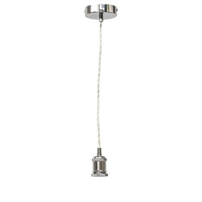 First Choice Lighting FlexPolished Chrome Retro Ceiling Pendant Flex Kit For Shades from B&Q