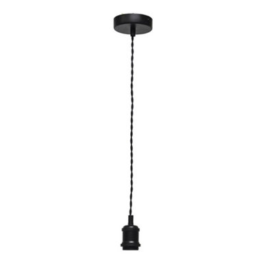 B&Q -  Flex -Black Retro Ceiling Pendant Flex Kit For Easy Fit Shades