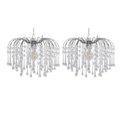 First Choice Lighting Set Of 2 SkyeCascading Jewelled Pendant Shades from B&Q