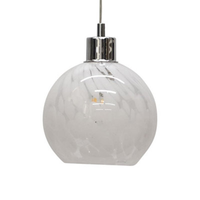 First Choice Lighting ConfettiGlass Globe With Chrome Pendant Fitting from B&Q