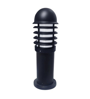 First Choice Lighting MasonBlack Louvred 475mm Post Light from B&Q