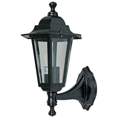 First Choice Lighting CumbriaBlack With Clear Six Sided Ip44 Outdoor Wall Light from B&Q