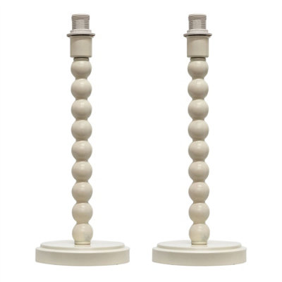 First Choice Lighting Set Of 2 BobbinIvory Table Lamp Base from B&Q