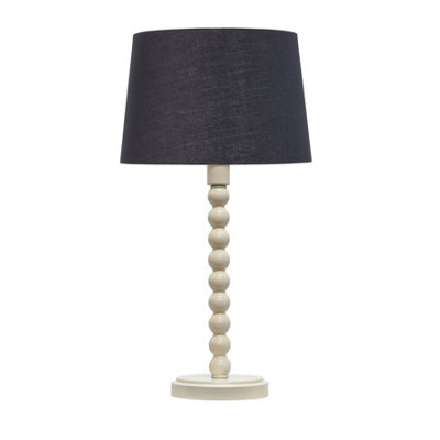 First Choice Lighting BobbinIvory Lamp With Black & Gold Shade from B&Q