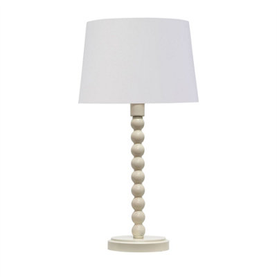First Choice Lighting BobbinIvory Lamp With White & Gold Shade from B&Q