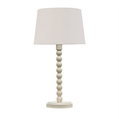 First Choice Lighting BobbinIvory Lamp With Natural Linen Shade from B&Q