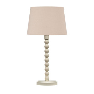 First Choice Lighting BobbinIvory Lamp With Natural Cotton Shade from B&Q