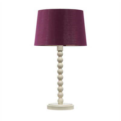 First Choice Lighting BobbinIvory Lamp With Burgundy & Gold Shade from B&Q
