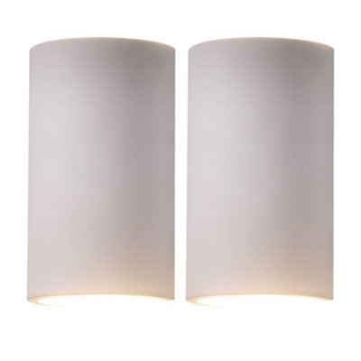 First Choice Lighting Set Of 2 EvieWhite Plaster Gu10 Wall Lights from B&Q