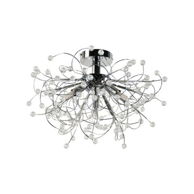 B&Q -  BurstChrome With Beaded Jewels Ceiling Light
