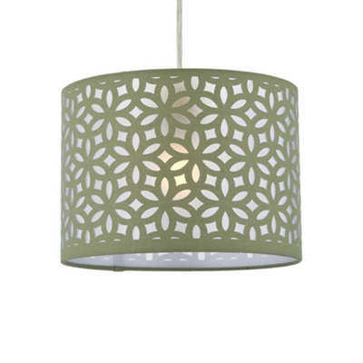 First Choice Lighting Sage Green Laser Cut 25Cm Pendant Lightshade from B&Q