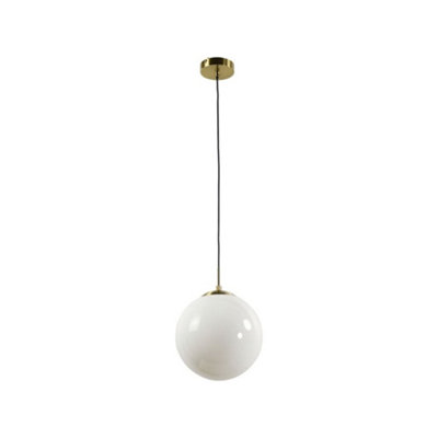 First Choice Lighting Grosvenor Satin Brass Pendant Light With Glass Globe from B&Q