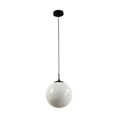 First Choice Lighting Grosvenor Black Pendant Light With Glass Globe from B&Q