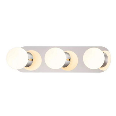 First Choice Lighting IrisChrome With Opal Glass Ip44 Bathroom Led Wall Light from B&Q