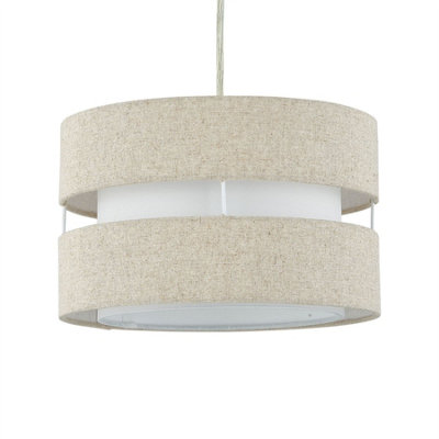 First Choice Lighting BenniNatural Linen 26Cm Pendant Shade from B&Q