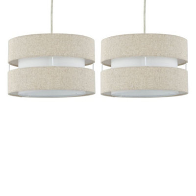 First Choice Lighting Set Of 2 BenniNatural Linen 26Cm Pendant Shades from B&Q