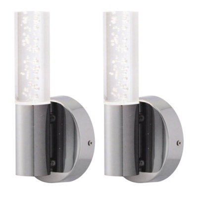 First Choice Lighting Set Of 2 OrinBathroom Wall Light With Bubble Details from B&Q