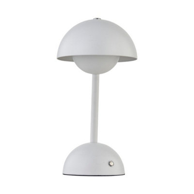 First Choice Lighting EleanorWhite Led Rechargeable Touch Table Lamp from B&Q