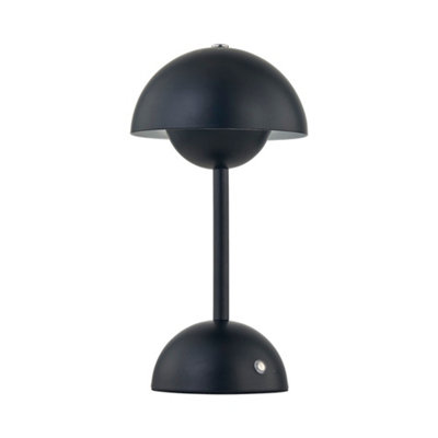 First Choice Lighting EleanorBlack Led Rechargeable Touch Table Lamp from B&Q