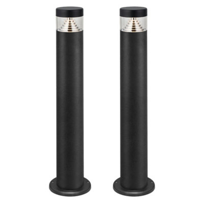 First Choice Lighting Set Of 2 PyramidBlack Led Outdoor 50Cm Post Lights from B&Q