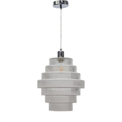 B&Q -  Benson7 Tier Large Clear Glass & Chrome Ceiling Pendant Light