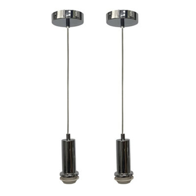 First Choice Lighting Set Of 2 CelineChrome Ceiling Flex Suspension Kits For Shades from B&Q