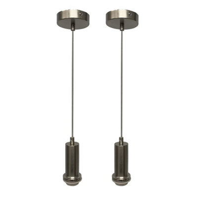 First Choice Lighting Set Of 2 CelineSatin Nickel Ceiling Flex Suspension Kits For Shades from B&Q