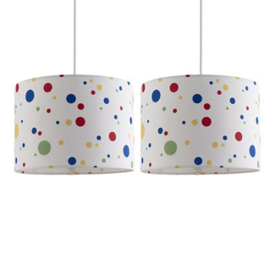 First Choice Lighting Set Of 2 DottyDigital Print Easy Fit 25Cm Pendant Lightshades from B&Q