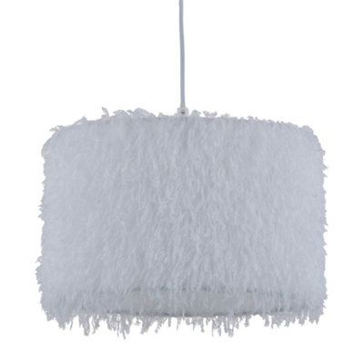 First Choice Lighting RogersWhite Shaggy 30Cm Easy Fit Pendant Shade from B&Q