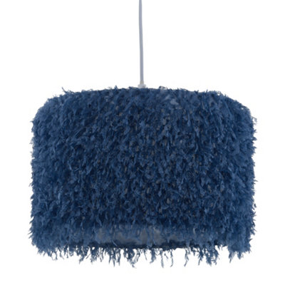 First Choice Lighting RogersBlue Shaggy 30Cm Easy Fit Pendant Shade from B&Q